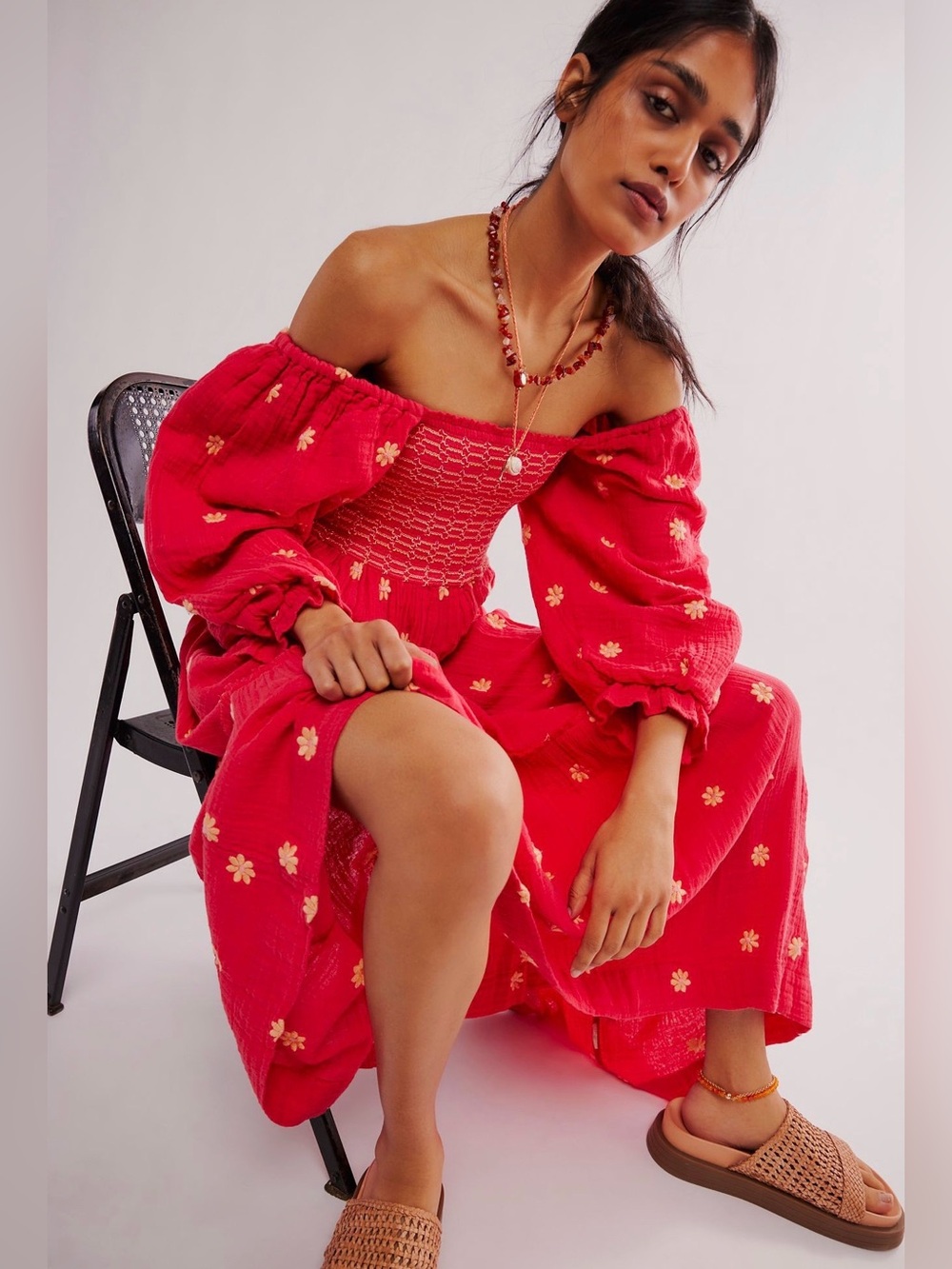 Free People Dahlia Embroidered Maxi Dress